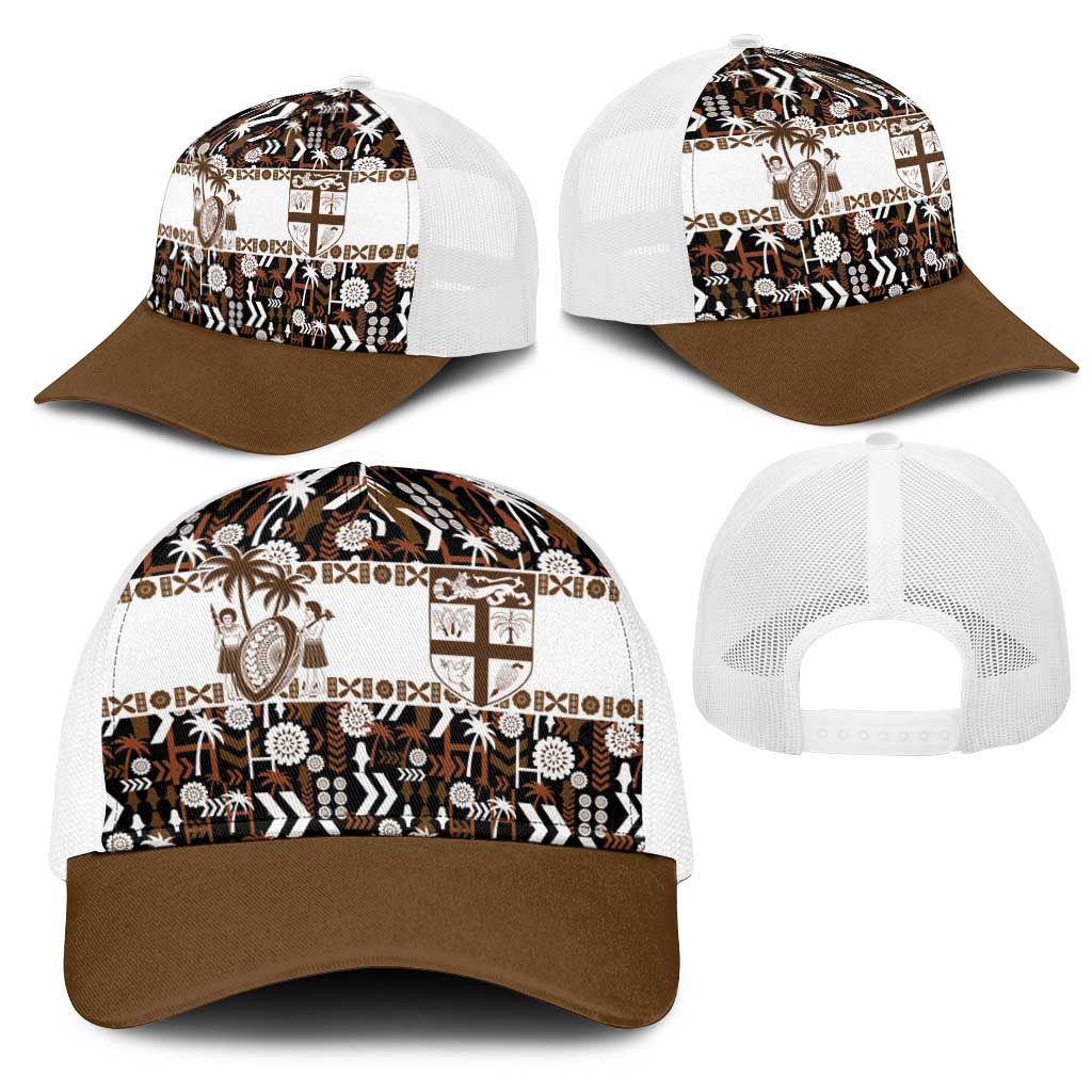 Fiji Bati Mesh Trucker Cap Masi-inspired Tapa Pattern LT9 - Polynesian Pride