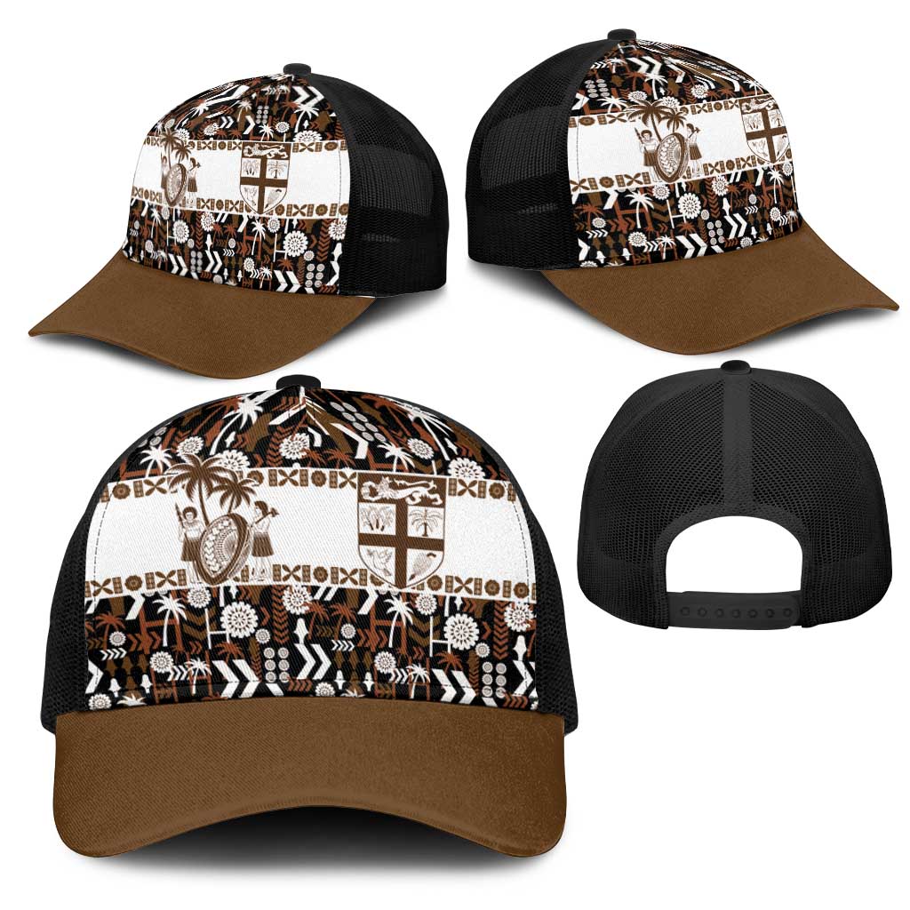 Fiji Bati Mesh Trucker Cap Masi-inspired Tapa Pattern LT9 - Polynesian Pride