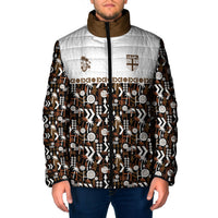 Fiji Bati Padded Jacket Masi-inspired Tapa Pattern LT9 Men Brown - Polynesian Pride