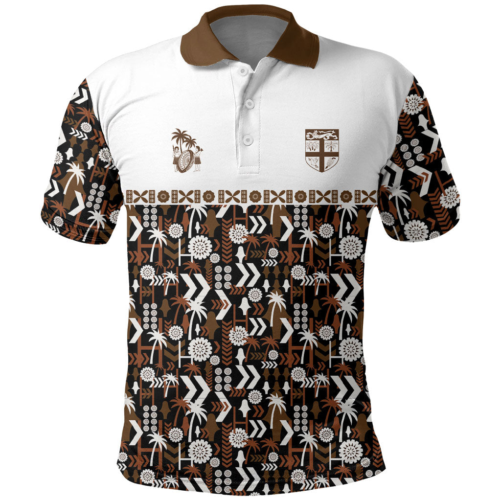 Fiji Bati Polo Shirt Masi-inspired Tapa Pattern