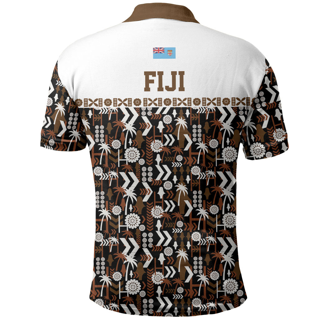 Fiji Bati Polo Shirt Masi-inspired Tapa Pattern