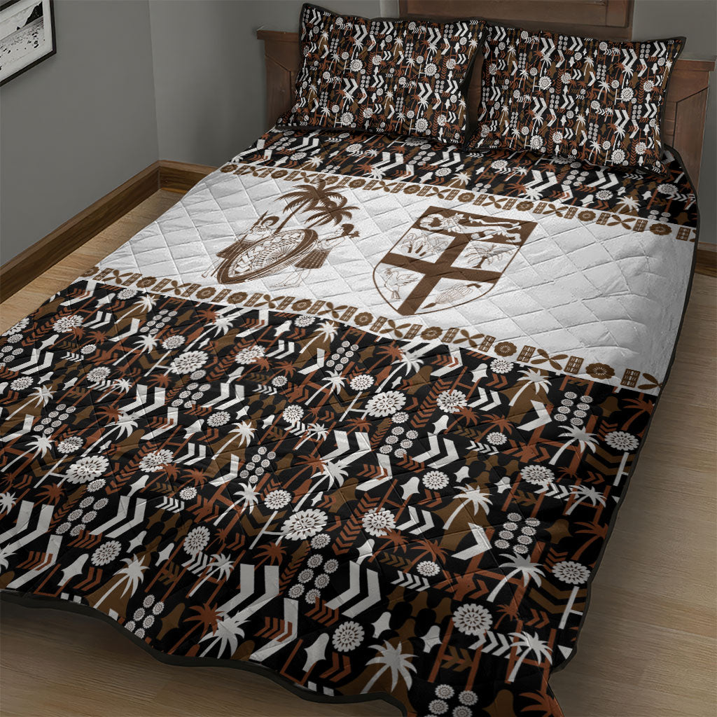 Fiji Bati Quilt Bed Set Masi-inspired Tapa Pattern