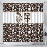 Fiji Bati Shower Curtain Masi-inspired Tapa Pattern