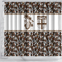 Fiji Bati Shower Curtain Masi-inspired Tapa Pattern