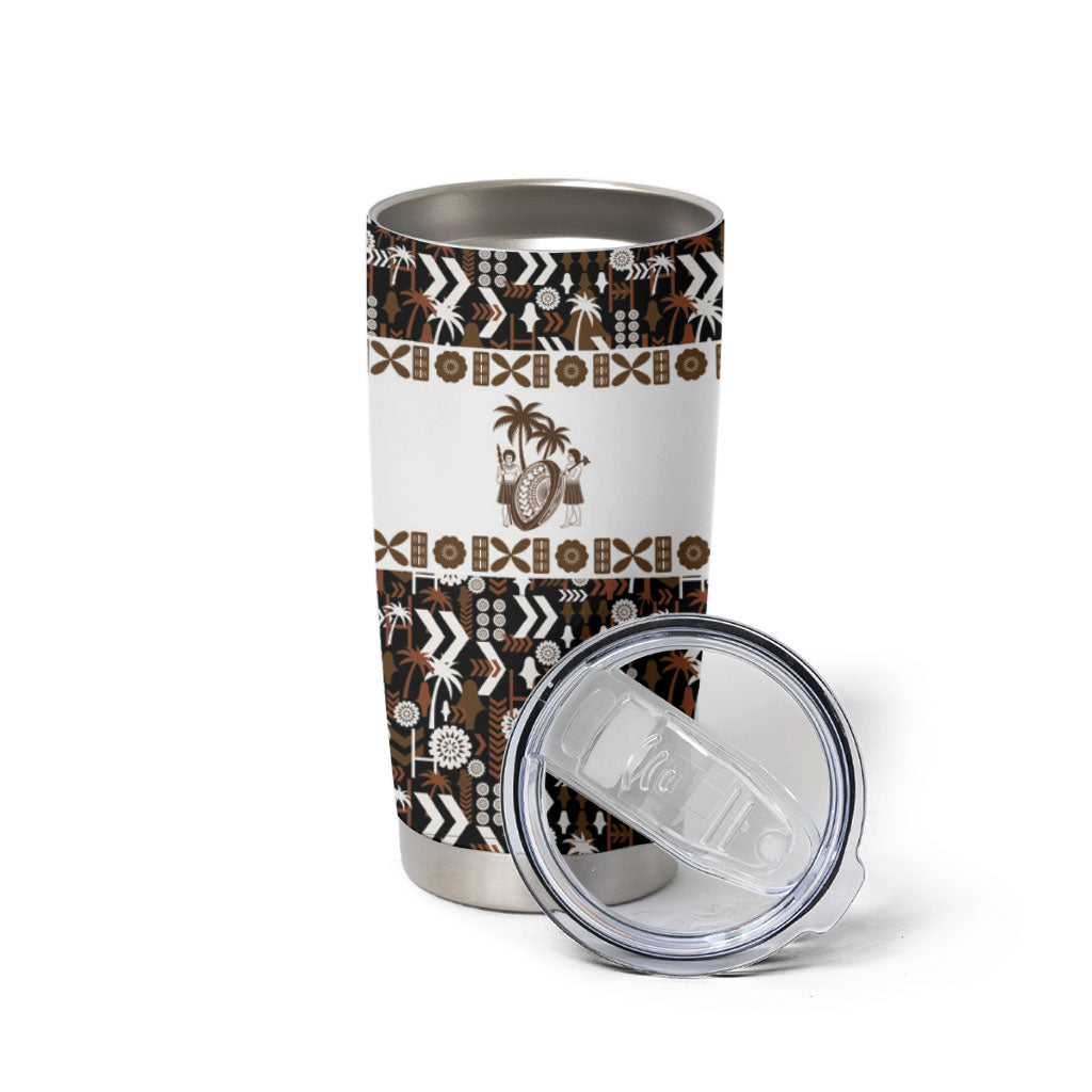 Fiji Bati Tumbler Cup Masi-inspired Tapa Pattern