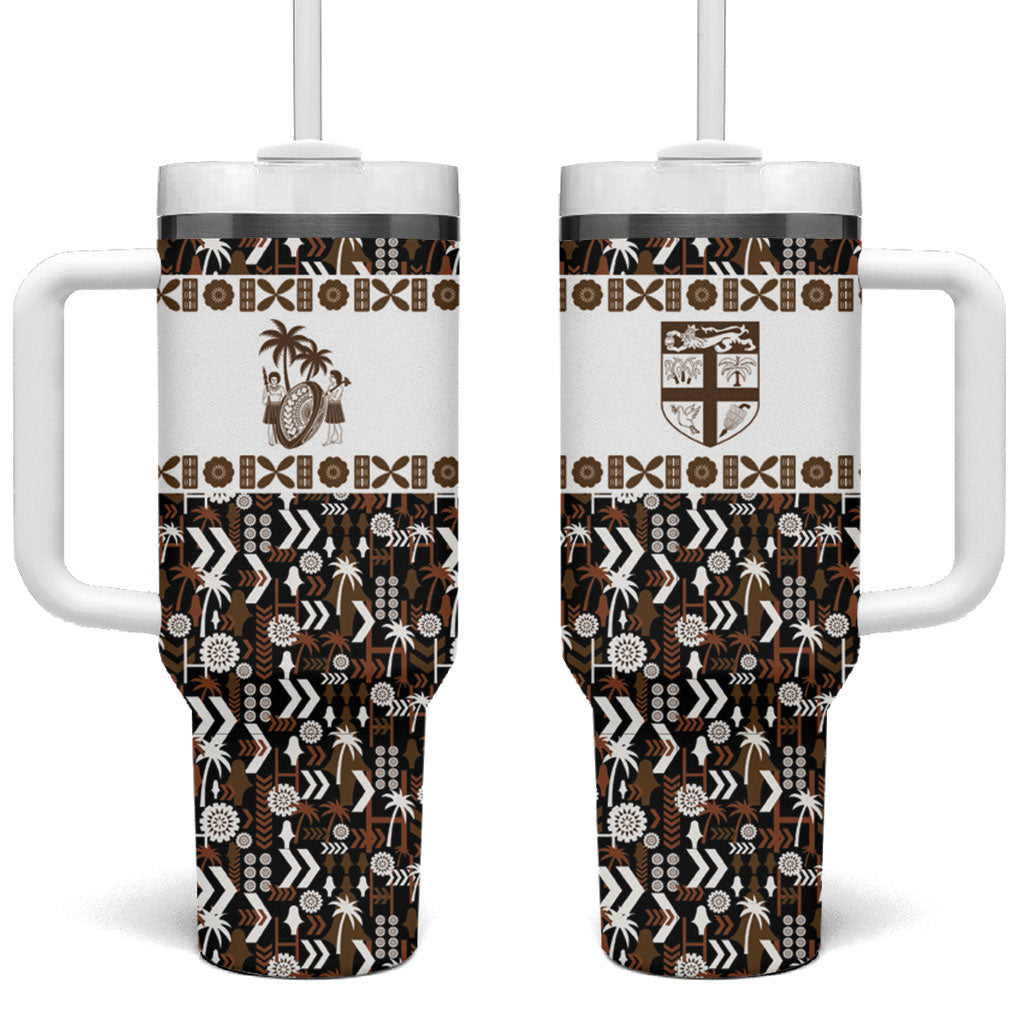 Fiji Bati Tumbler With Handle Masi-inspired Tapa Pattern