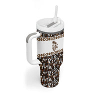 Fiji Bati Tumbler With Handle Masi-inspired Tapa Pattern