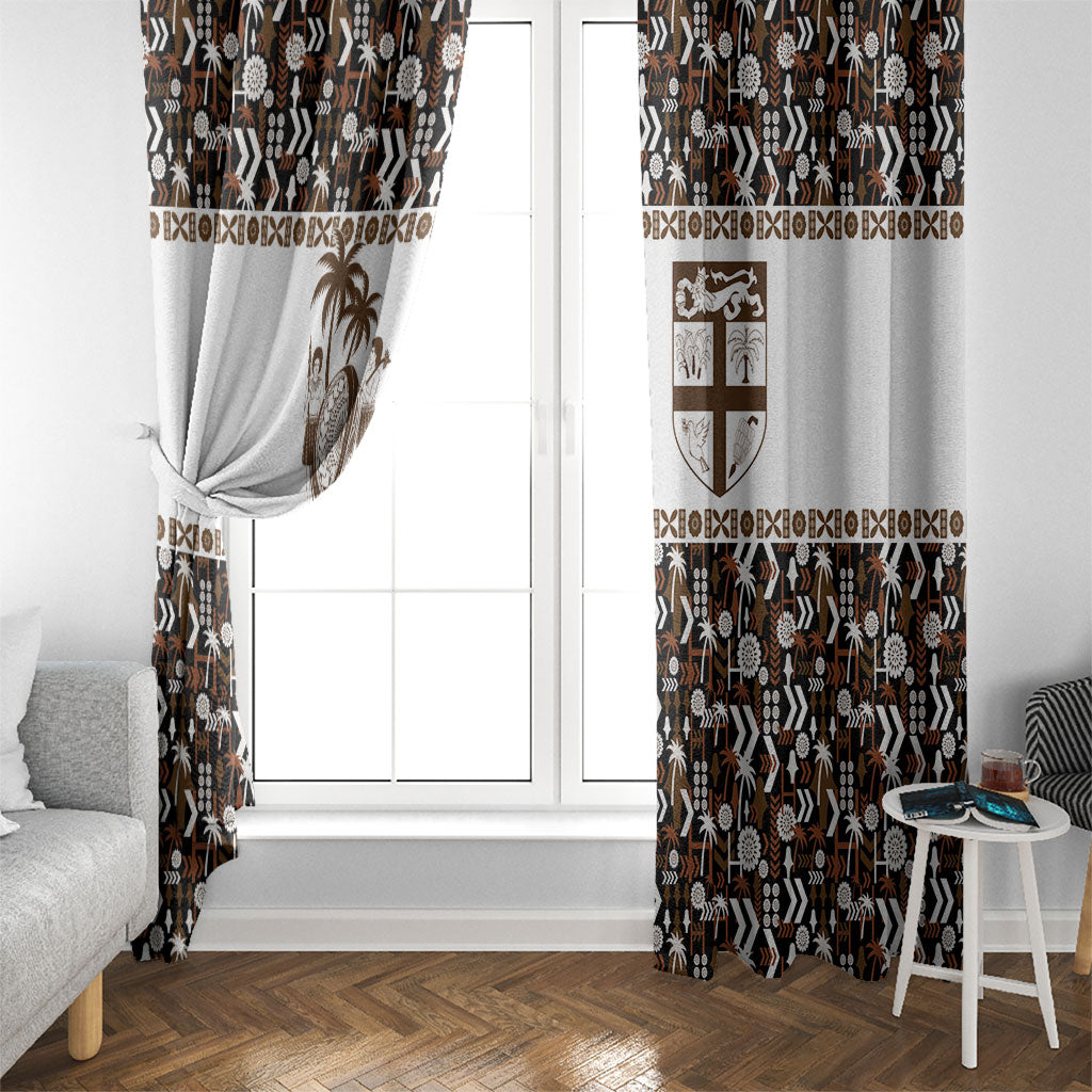 Fiji Bati Window Curtain Masi-inspired Tapa Pattern LT9 - Polynesian Pride