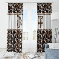 Fiji Bati Window Curtain Masi-inspired Tapa Pattern LT9 - Polynesian Pride
