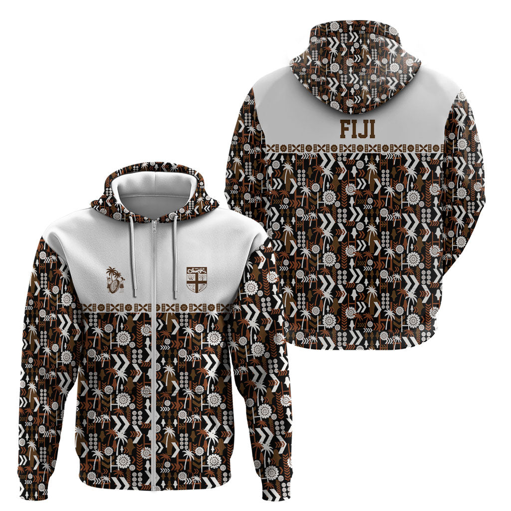Fiji Bati Zip Hoodie Masi-inspired Tapa Pattern LT9 - Polynesian Pride