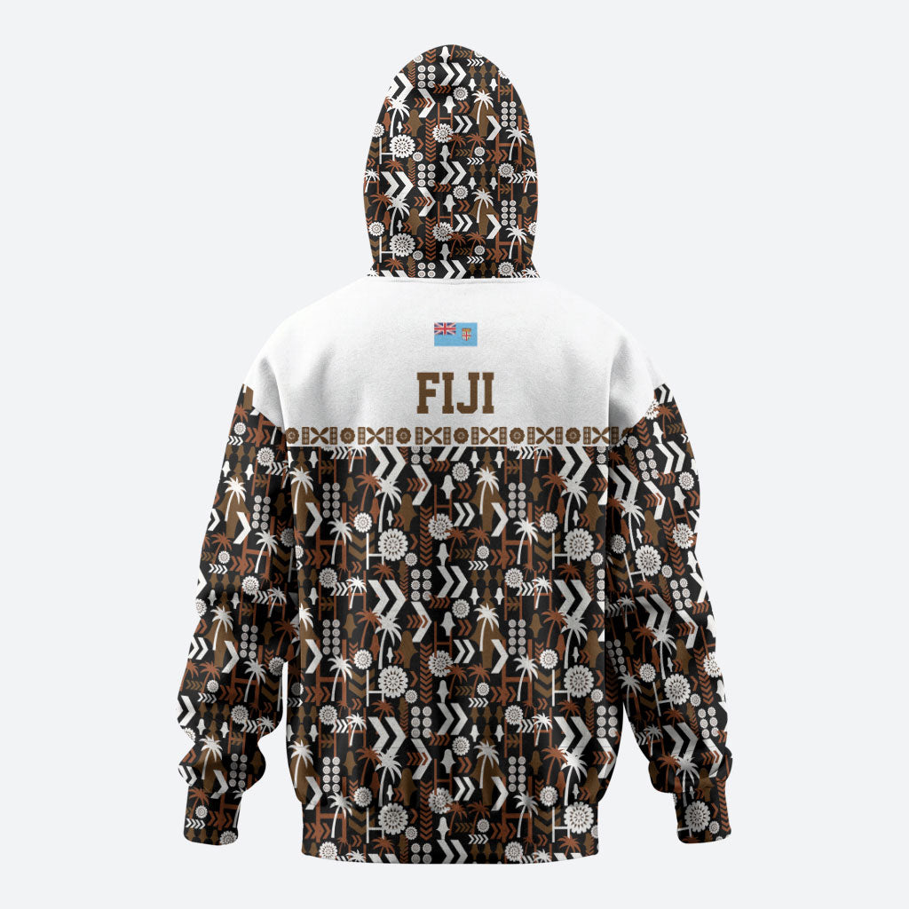 Fiji Bati Zip Hoodie Masi-inspired Tapa Pattern LT9 - Polynesian Pride