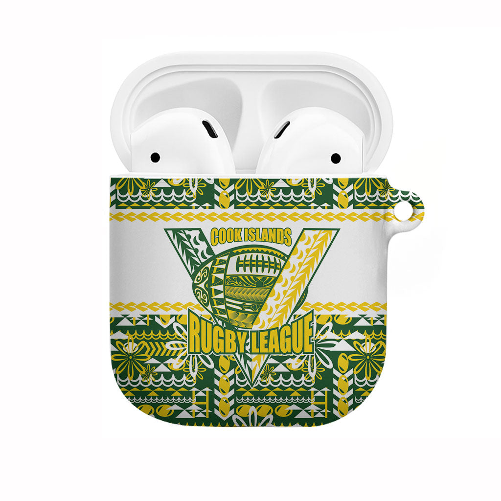 Cook Islands Island Floral AirPods Case Green Traditional Kuki's Geometric Pattern LT9 Green - Polynesian Pride