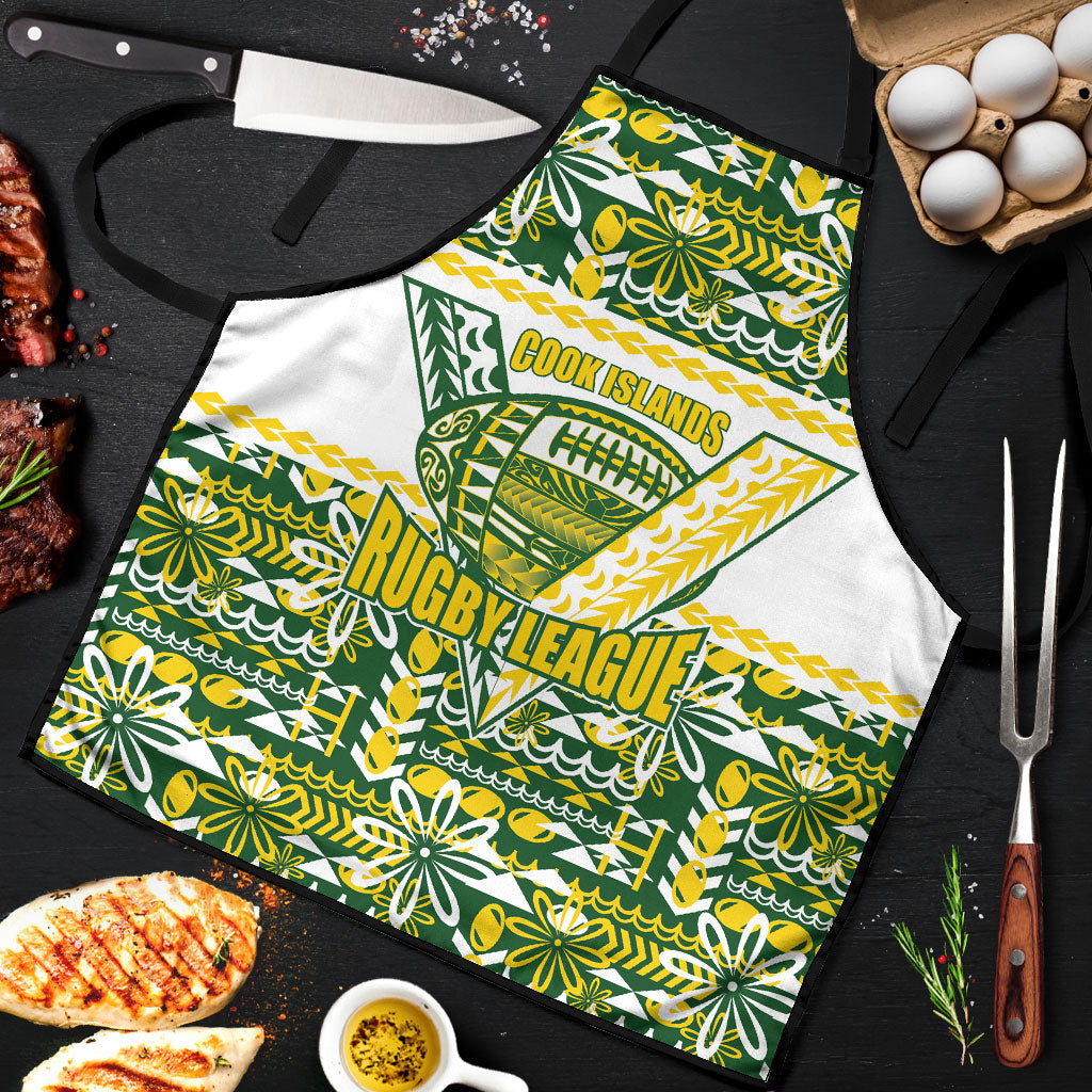 Cook Islands Island Floral Apron Green Traditional Kuki's Geometric Pattern LT9 Green - Polynesian Pride