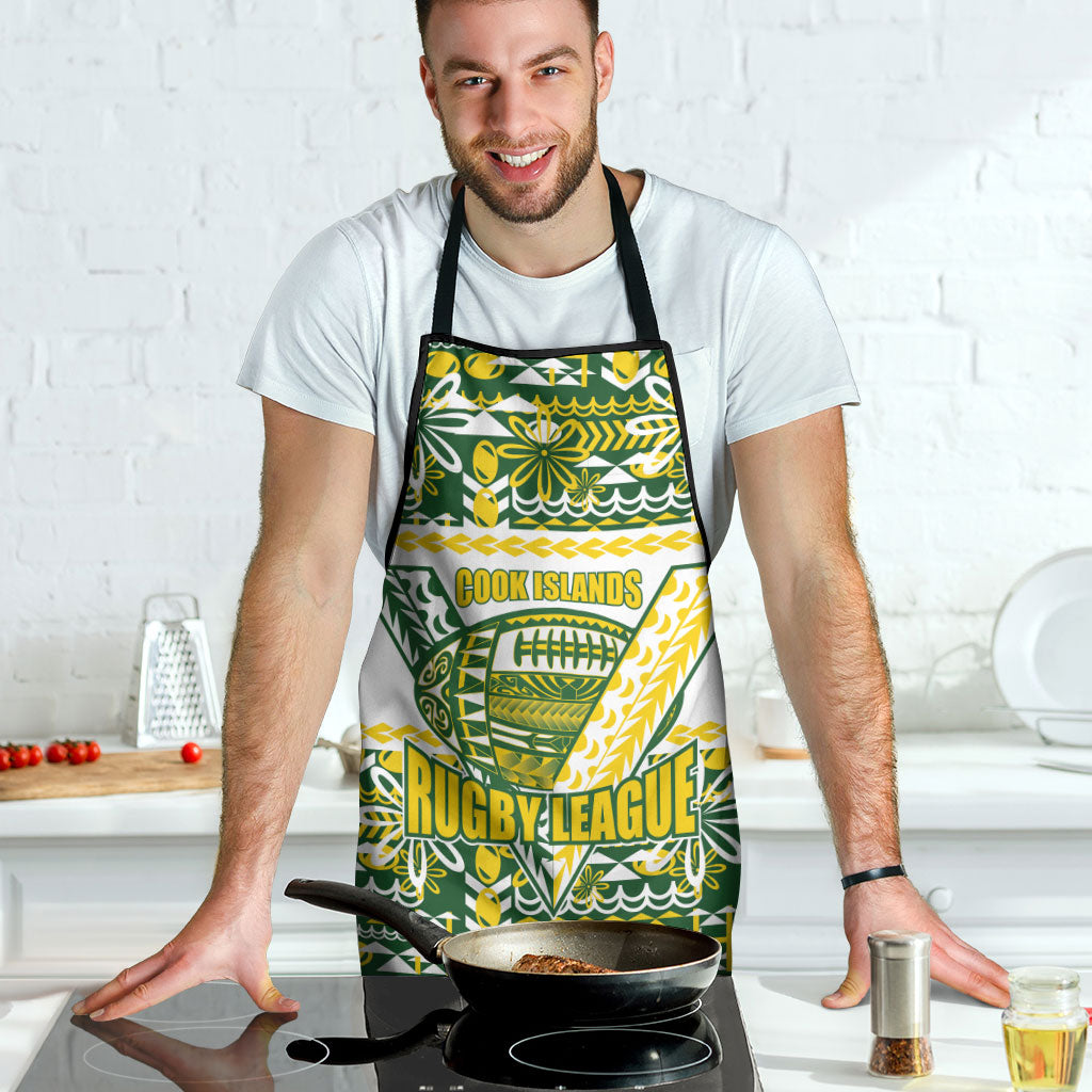 Cook Islands Island Floral Apron Green Traditional Kuki's Geometric Pattern LT9 - Polynesian Pride
