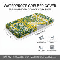 Cook Islands Island Floral Baby Bed Cover Green Traditional Kuki's Geometric Pattern LT9 - Polynesian Pride
