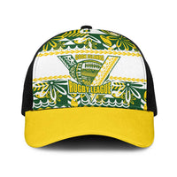Cook Islands Island Floral Baseball Net Cap Green Traditional Kuki's Geometric Pattern