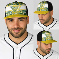 Cook Islands Island Floral Baseball Net Cap Green Traditional Kuki's Geometric Pattern