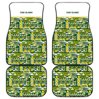 Cook Islands Island Floral Car Mats Green Traditional Kuki's Geometric Pattern LT9 - Polynesian Pride