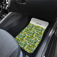 Cook Islands Island Floral Car Mats Green Traditional Kuki's Geometric Pattern LT9 - Polynesian Pride