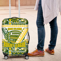 Cook Islands Island Floral Luggage Cover Green Traditional Kuki's Geometric Pattern LT9 Green - Polynesian Pride