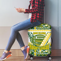 Cook Islands Island Floral Luggage Cover Green Traditional Kuki's Geometric Pattern LT9 - Polynesian Pride