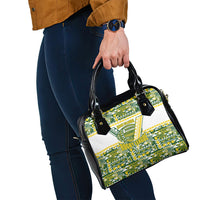 Cook Islands Island Floral Shoulder Handbag Green Traditional Kuki's Geometric Pattern LT9 - Polynesian Pride