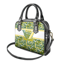 Cook Islands Island Floral Shoulder Handbag Green Traditional Kuki's Geometric Pattern LT9 - Polynesian Pride