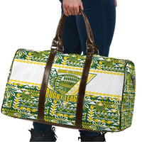 Cook Islands Island Floral Travel Bag Green Traditional Kuki's Geometric Pattern LT9 - Polynesian Pride