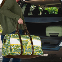Cook Islands Island Floral Travel Bag Green Traditional Kuki's Geometric Pattern LT9 - Polynesian Pride