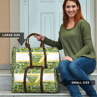 Cook Islands Island Floral Travel Bag Green Traditional Kuki's Geometric Pattern LT9 - Polynesian Pride