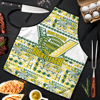 Cook Islands Island Floral Apron White Traditional Kuki's Geometric Pattern LT9 White - Polynesian Pride