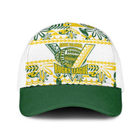 Cook Islands Island Floral Baseball Net Cap White Traditional Kuki's Geometric Pattern LT9 One Size White White - Polynesian Pride