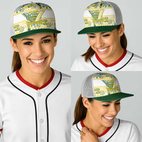 Cook Islands Island Floral Baseball Net Cap White Traditional Kuki's Geometric Pattern LT9 - Polynesian Pride
