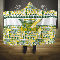 Cook Islands Island Floral Hooded Blanket White Traditional Kuki's Geometric Pattern LT9 - Polynesian Pride