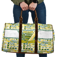 Cook Islands Island Floral Travel Bag White Traditional Kuki's Geometric Pattern LT9 White - Polynesian Pride