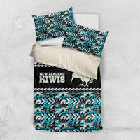 Aotearoa New Zealand Kiwis Tima Riki Motu Bedding Set LT9 US Twin 172cm x 218cm Black - Polynesian Pride