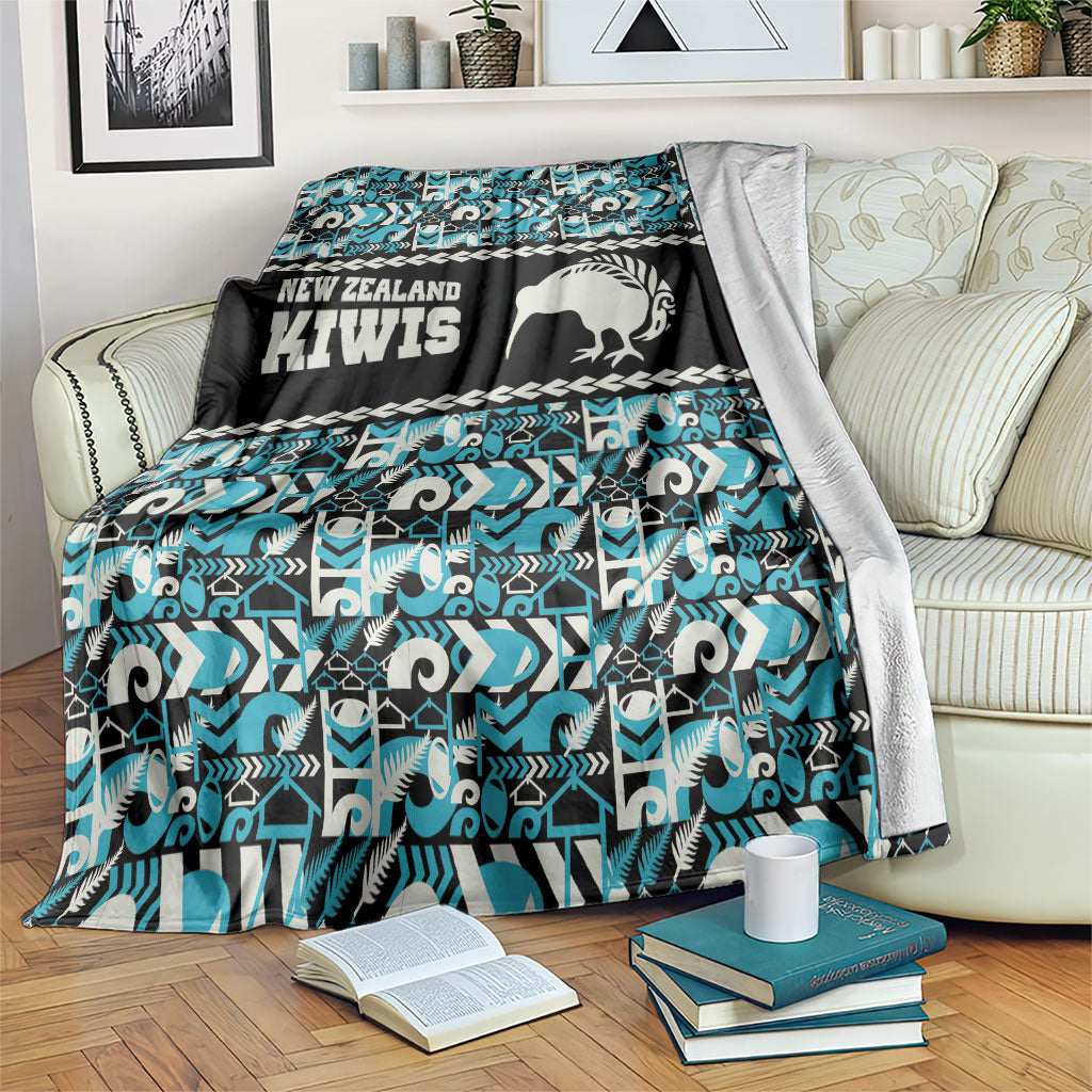 Aotearoa New Zealand Kiwis Tima Riki Motu Blanket LT9 Black - Polynesian Pride