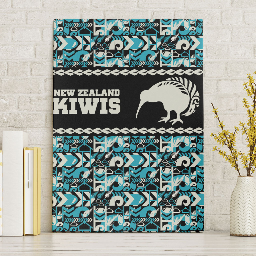 Aotearoa New Zealand Kiwis Tima Riki Motu Canvas Wall Art LT9 Without Frame Black - Polynesian Pride