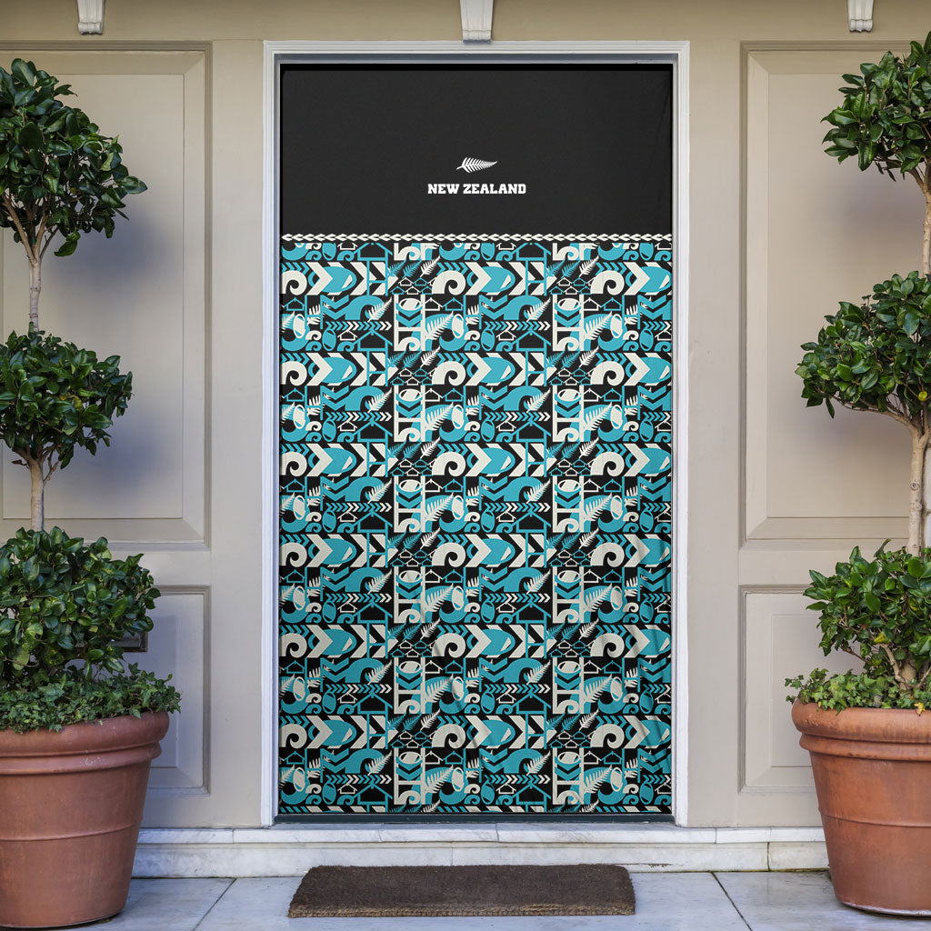 Aotearoa New Zealand Kiwis Tima Riki Motu Door Cover LT9 Black - Polynesian Pride