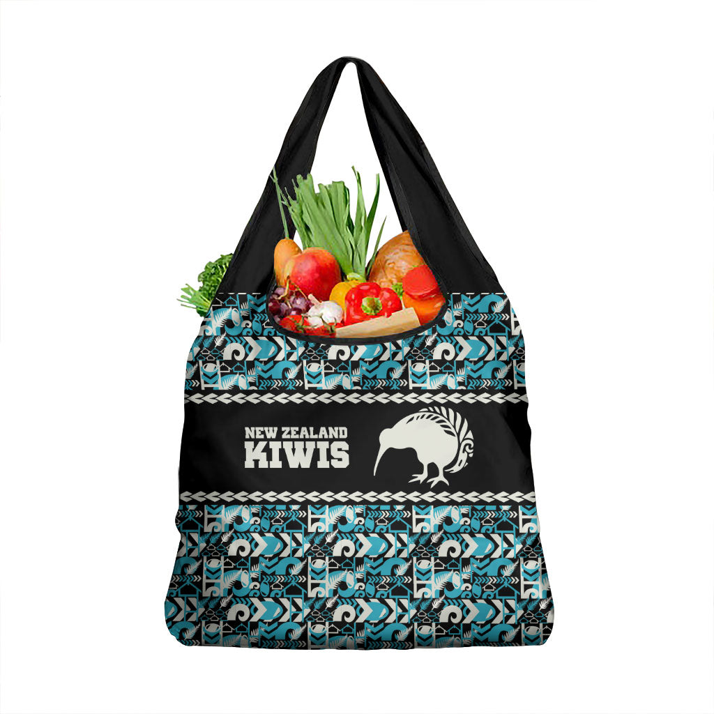 Aotearoa New Zealand Kiwis Tima Riki Motu Grocery Bag LT9 1-pack One Size Black - Polynesian Pride