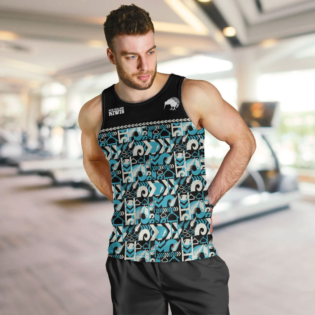 Aotearoa New Zealand Kiwis Tima Riki Motu Men Tank Top LT9 Black - Polynesian Pride