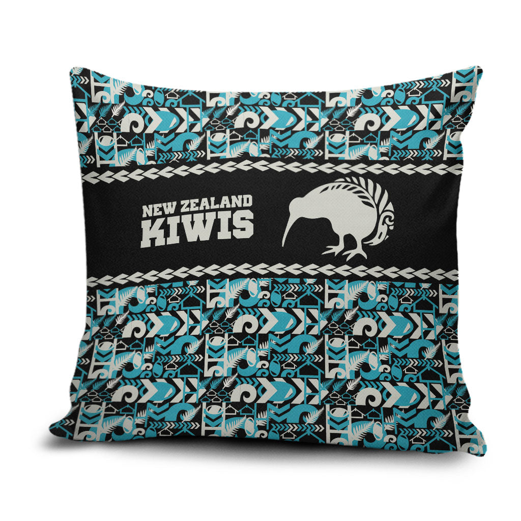 Aotearoa New Zealand Kiwis Tima Riki Motu Pillow Cover LT9 Black - Polynesian Pride