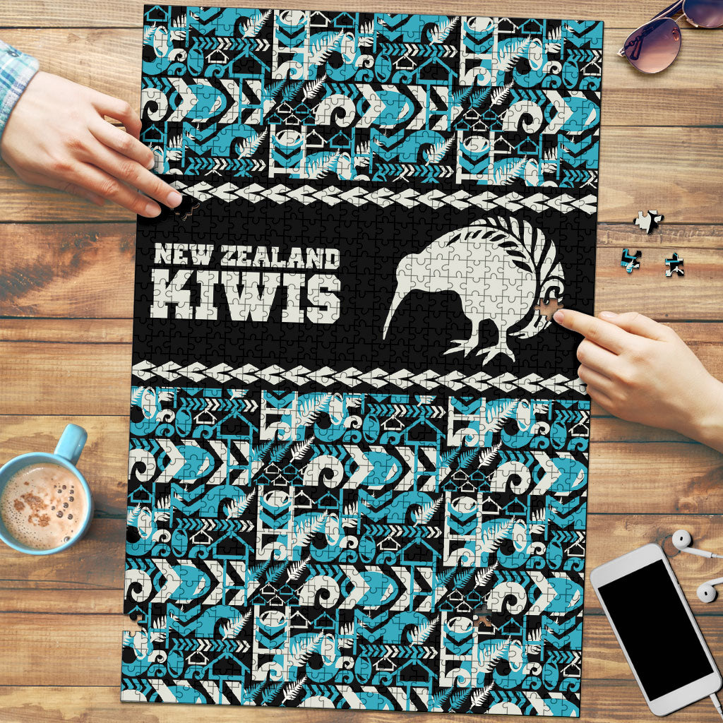 Aotearoa New Zealand Kiwis Tima Riki Motu Puzzle LT9 Black - Polynesian Pride
