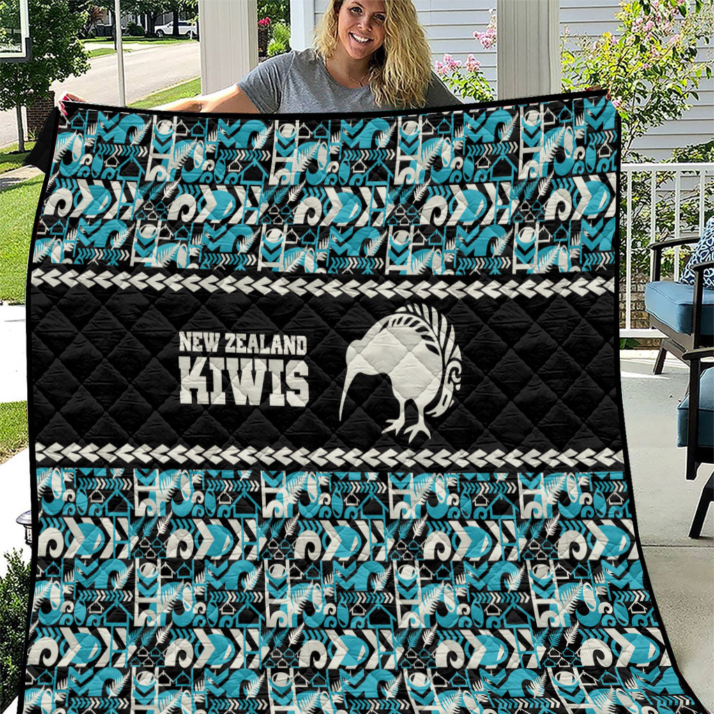 Aotearoa New Zealand Kiwis Tima Riki Motu Quilt LT9 Black - Polynesian Pride