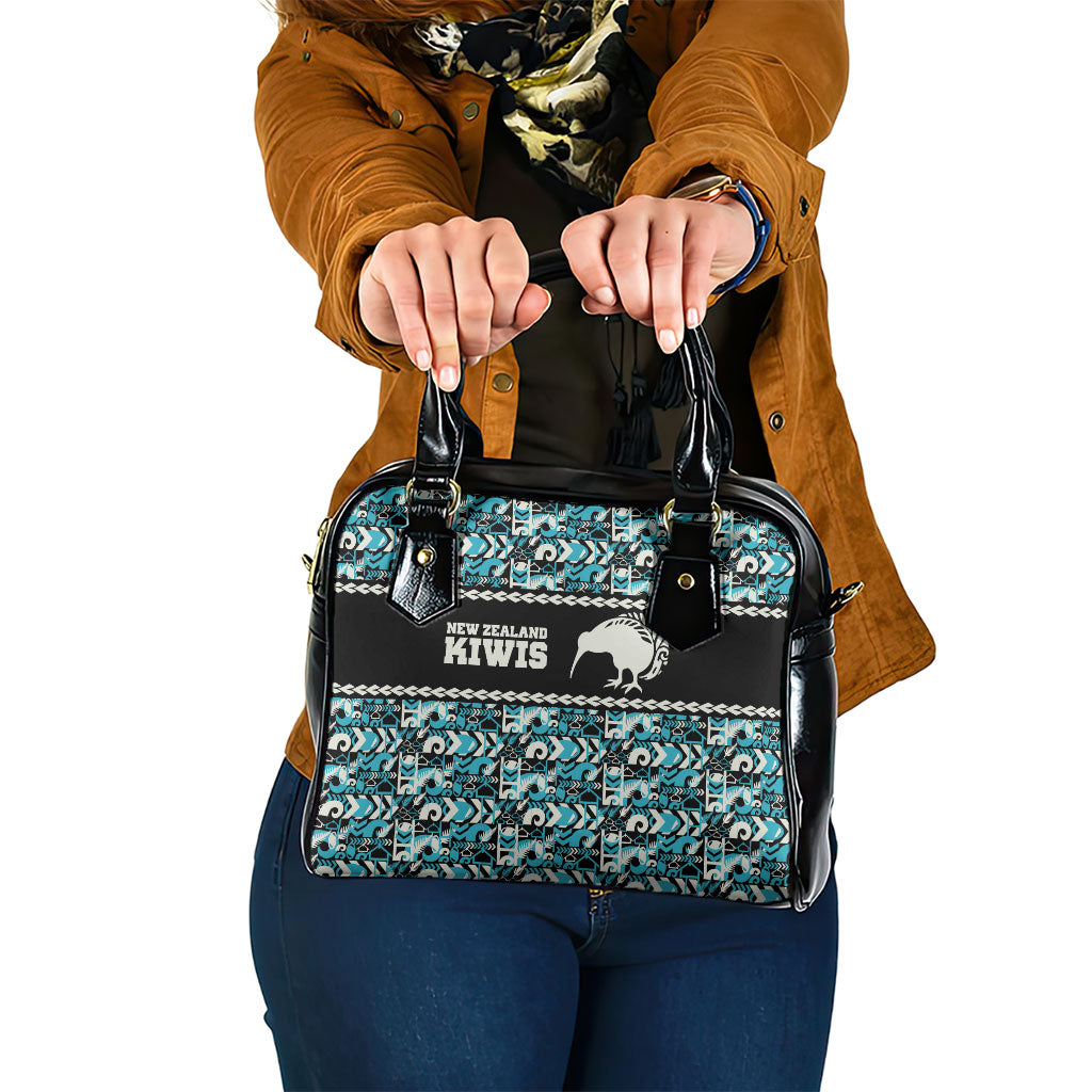 Aotearoa New Zealand Kiwis Tima Riki Motu Shoulder Handbag LT9 One Size Black - Polynesian Pride