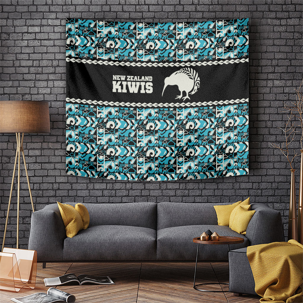 Aotearoa New Zealand Kiwis Tima Riki Motu Tapestry LT9 Black - Polynesian Pride