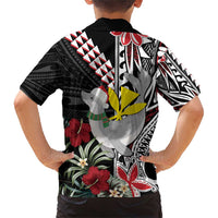 Hawaii Monk Seal Santa Family Matching Short Sleeve Bodycon Dress and Hawaiian Shirt Hibiscus Kakau Pattern Mele Kalikimaka LT9 - Polynesian Pride