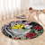 Hawaii Monk Seal Santa Round Carpet Hibiscus Kakau Pattern Mele Kalikimaka