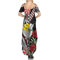Hawaii Monk Seal Santa Summer Maxi Dress Hibiscus Kakau Pattern Mele Kalikimaka