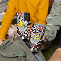 Hawaii Monk Seal Santa Tumbler Cup Hibiscus Kakau Pattern Mele Kalikimaka